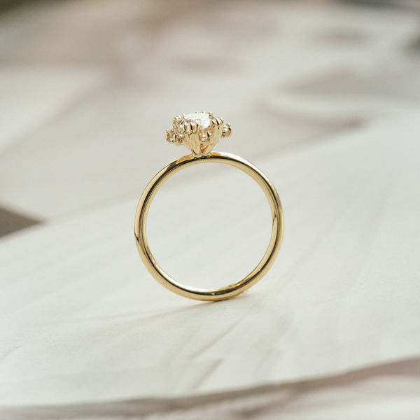 Hybrid Halo Oval Engagement Ring-profile