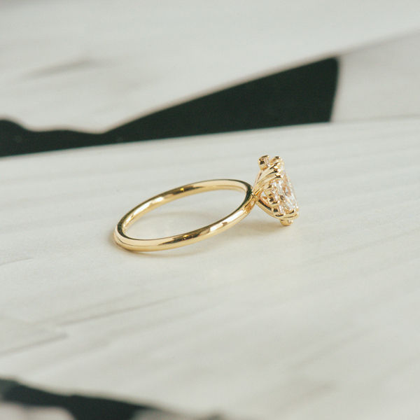 Hybrid Halo Oval Engagement Ring-side