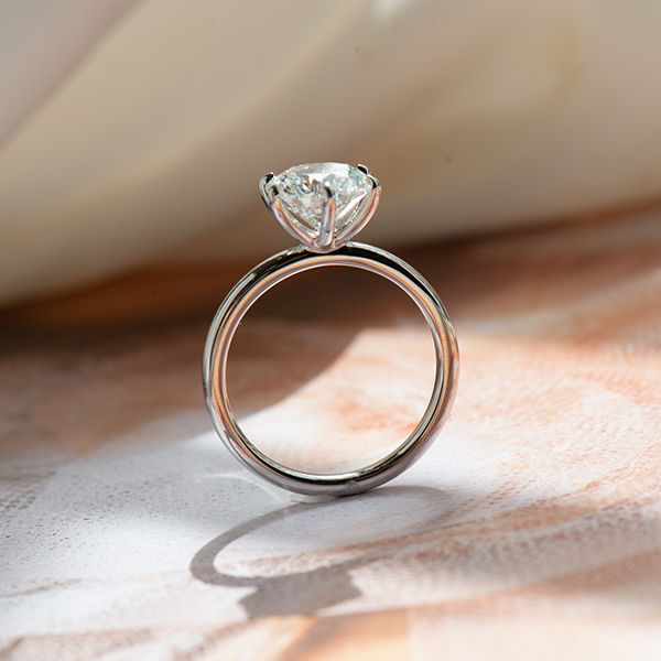 Round Solitaire Engagement Ring With 6-Prong -profile