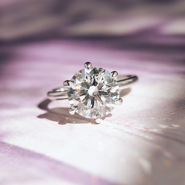 Classic Solitaire Round 6-Prong Engagement Ring-top