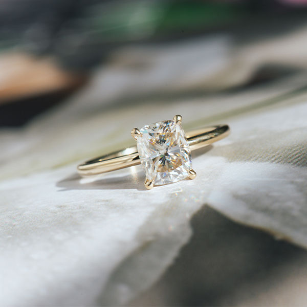 Classic Cushion Solitaire Engagement Ring-top