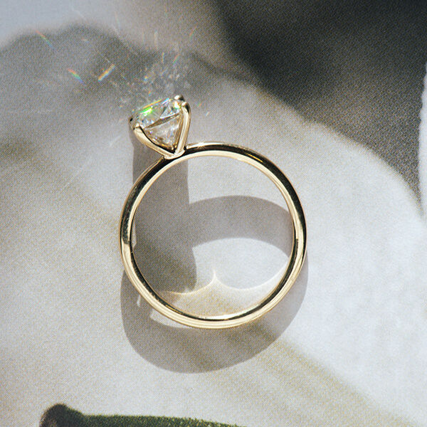 Classic Cushion Solitaire Engagement Ring-profile