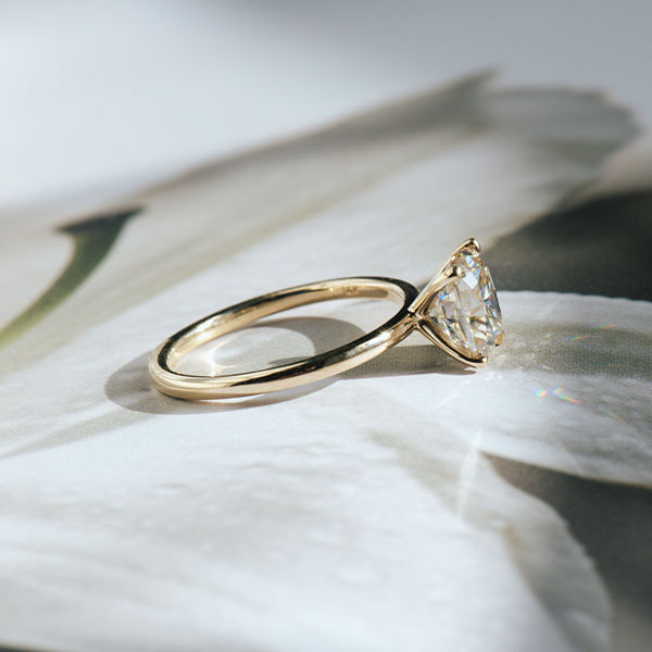 Classic Cushion Solitaire Engagement Ring-side