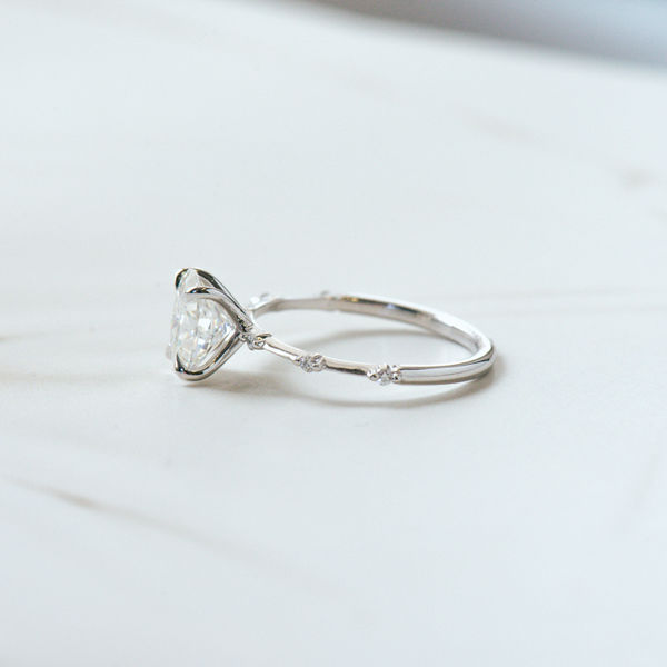 Oval Engagement Ring With Constellation Style Pavé -side