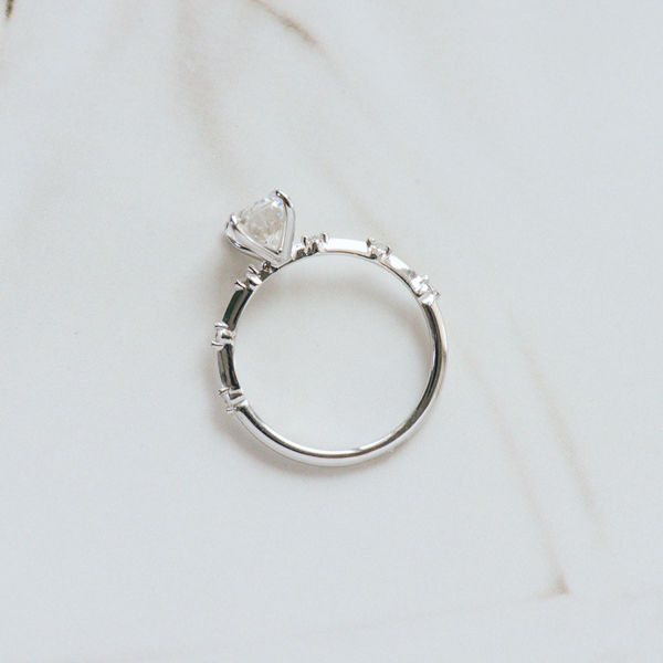 Oval Engagement Ring With Constellation Style Pavé -profile