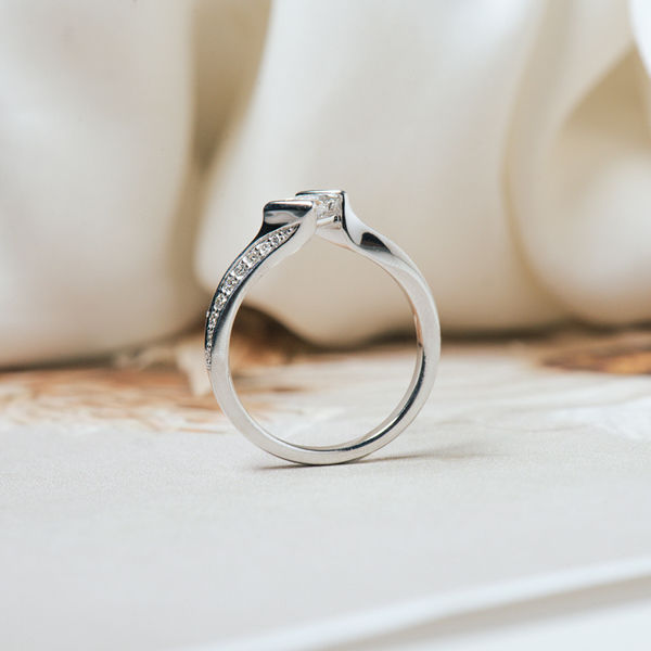 Princess Bypass Style Engagement Ring With Pavê-profile