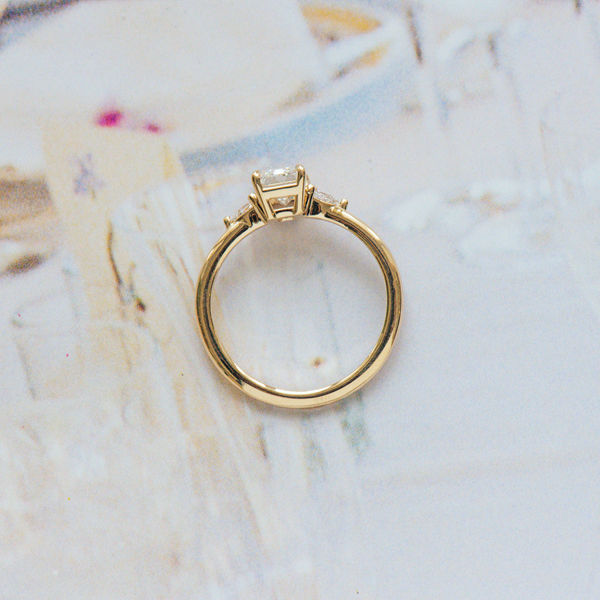 Emerald And Pear 3-Stone Engagement Ring-profile