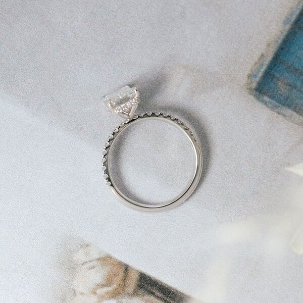 Radiant Engagement Ring With Hidden Halo Around The Claws-profile