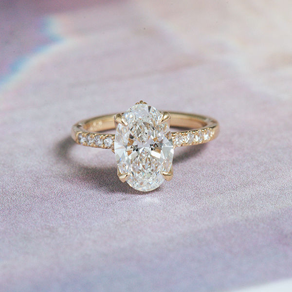 Elongated Cushion Halo Engagement Ring -top