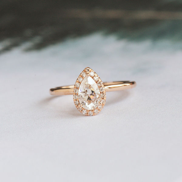 Classic Pear Engagement Ring With Halo -top