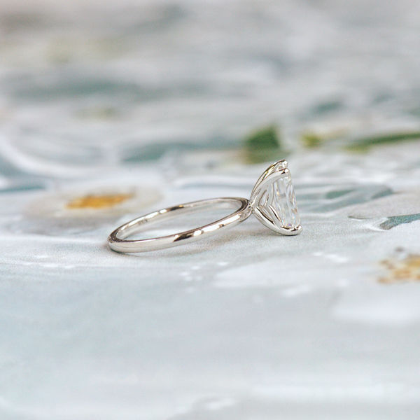 Moissanite Emerald Engagement Ring-side