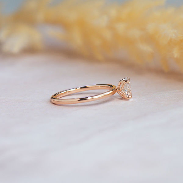 White Topaz Oval Engagement Ring-side