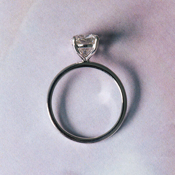 Elongated Cushion Solitaire Engagement Ring With Petite Prongs-profile