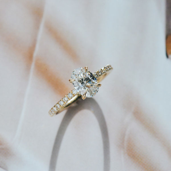 Fine Tip Prong Solitaire Engagement Ring - Top