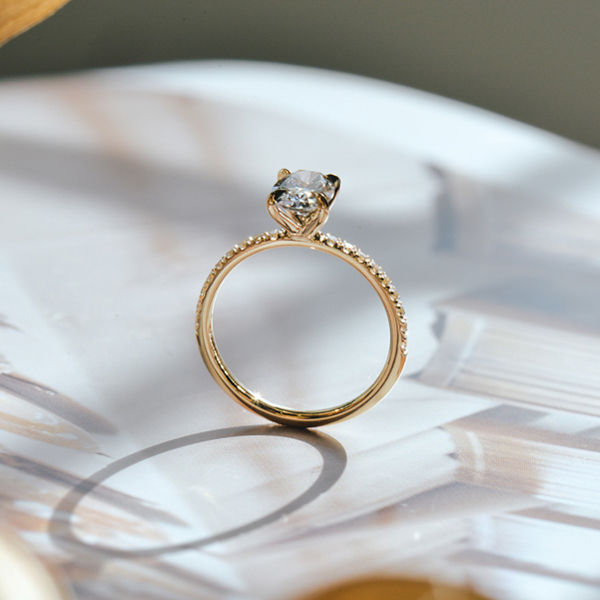 Fine Tip Prong Solitaire Engagement Ring - Profile