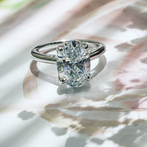 Solitaire Oval Engagement Ring - Top