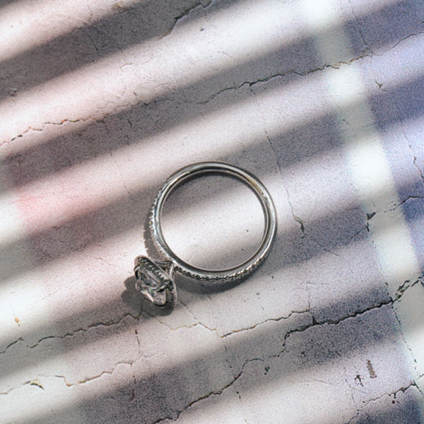 Cushion Halo Pavé Engagement Ring profile