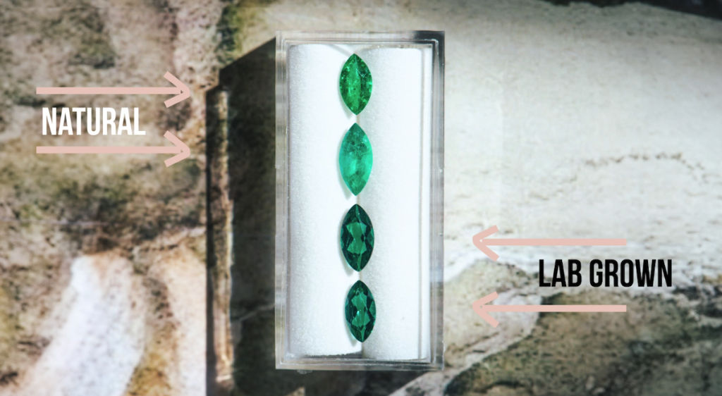 green engagement rings - 4 green emerald marquise, first two natural emerald and bottom two lab grown emerald