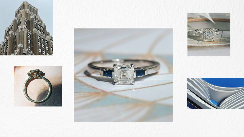 art deco engagement rings - moodboard