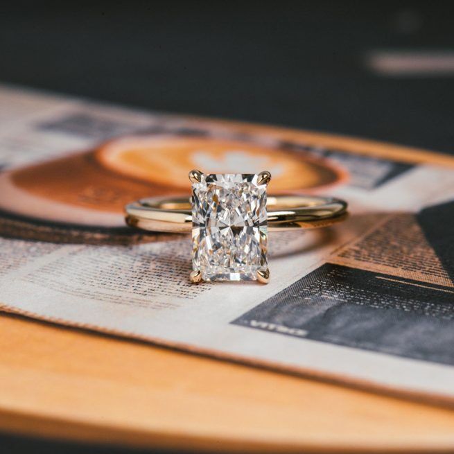 Radiant Lab Diamond Engagement Ring