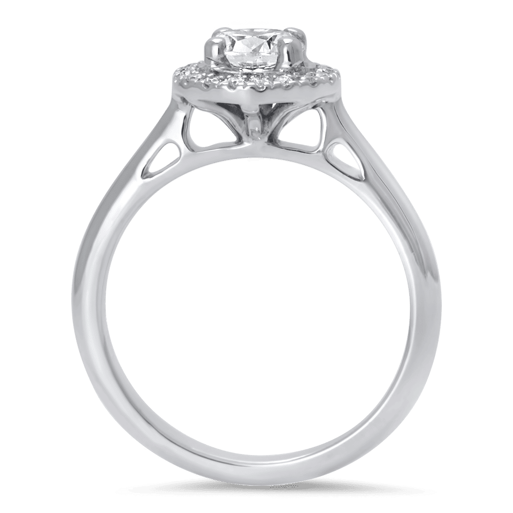 Pave Halo Engagement Ring Engagestudio