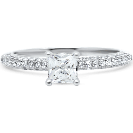 Princess Pave Engagement Ring - Engagestudio