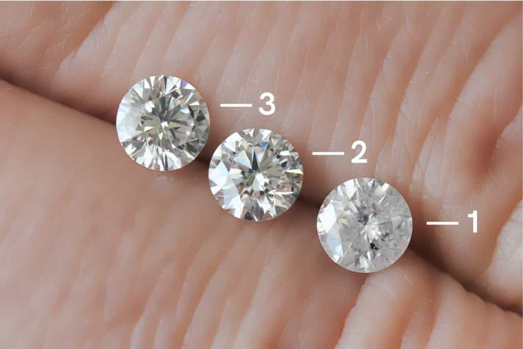 3 round diamonds clarity comparison