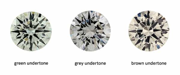 show the different undertone colors with diamonds