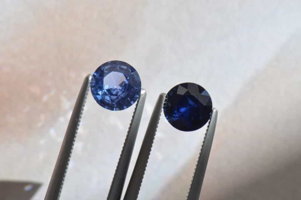 blue sapphire color comparison