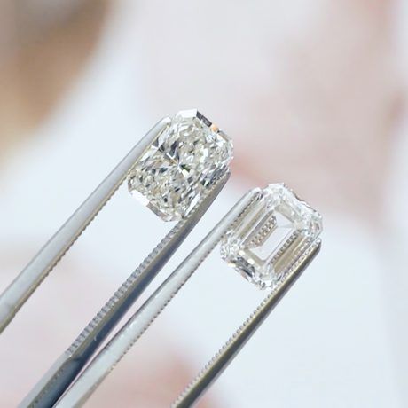emerald and radiant diamond