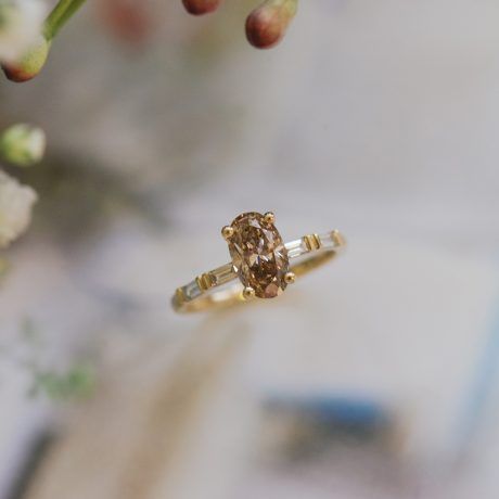 champagne diamond engagement ring