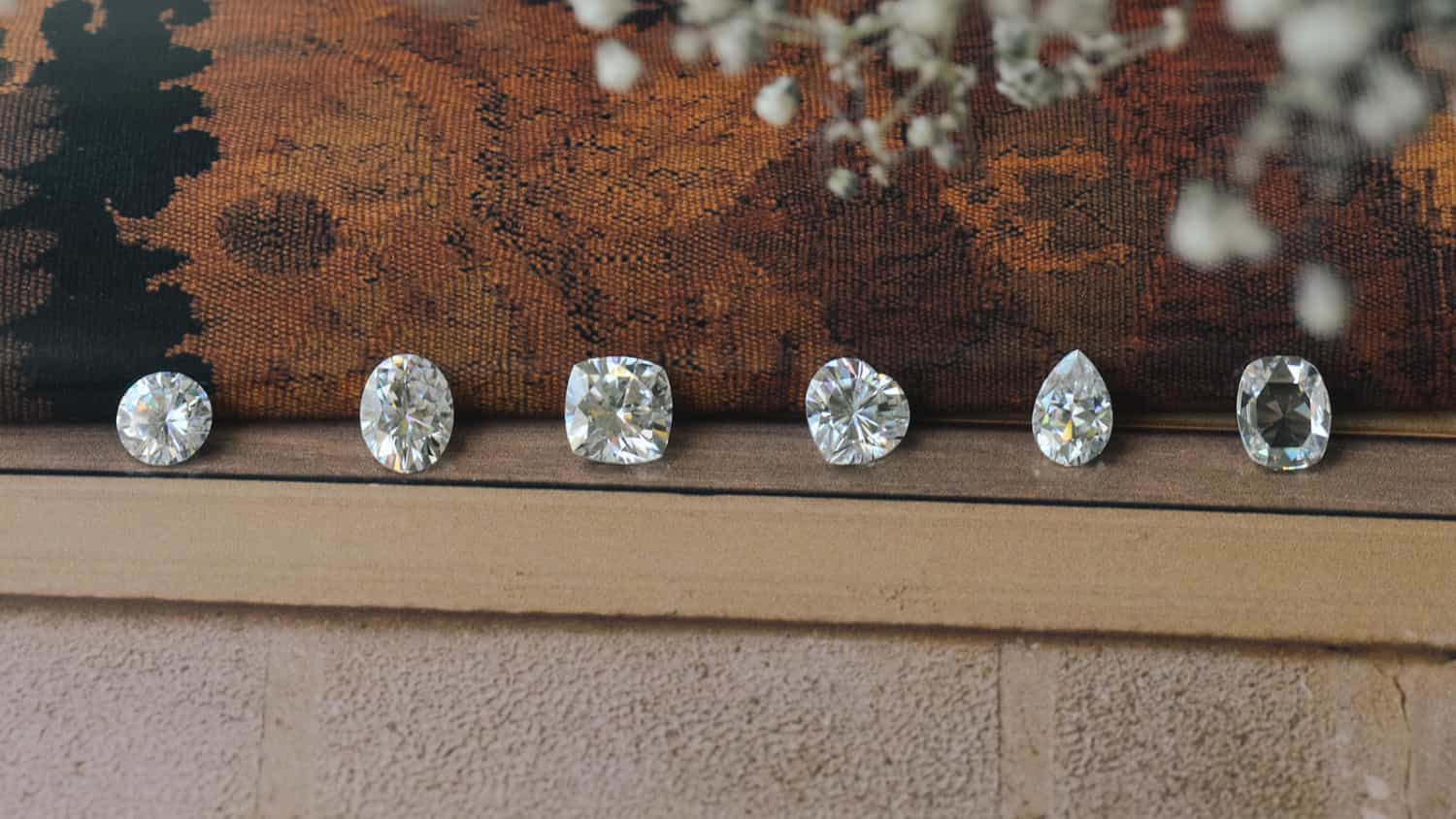 moissanite different shapes round oval cushion pear