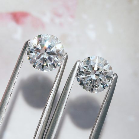 moissanite vs diamond round stone comparison