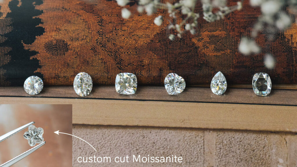 Moissanite different shapes round oval cushion pear heart