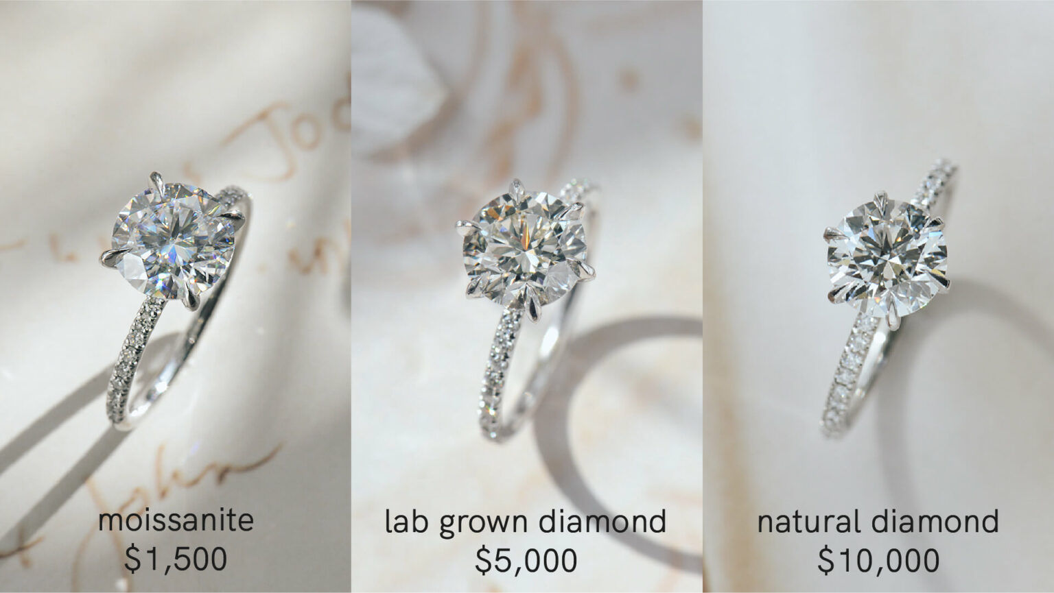 Moissanite vs diamond engagement rings