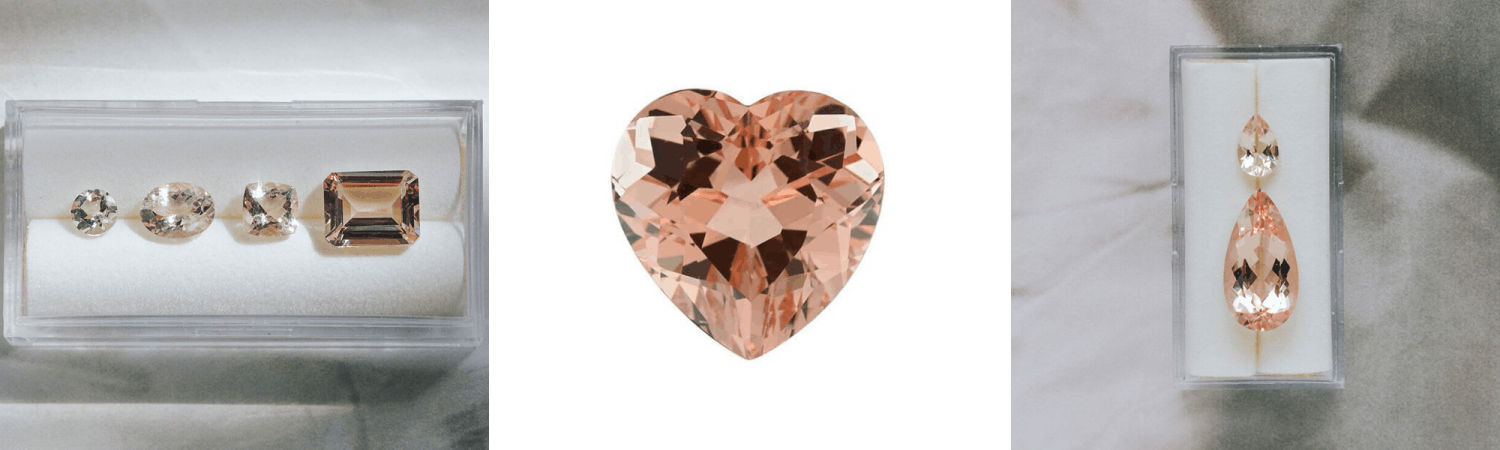 different morganite cuts and shapes cushion heart pear