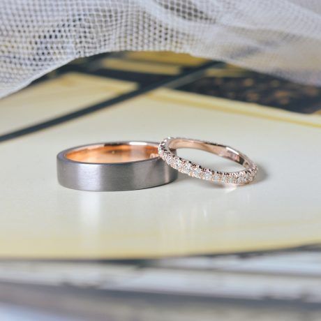 rose gold his and hers wedding rings marriage