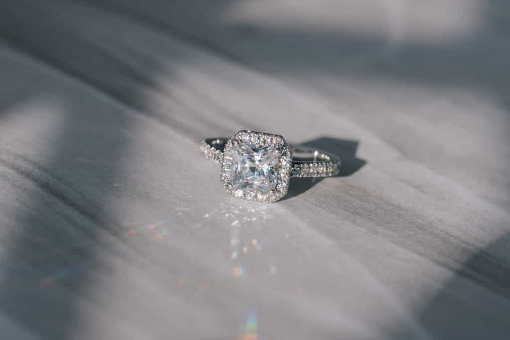 layered halo engagement ring