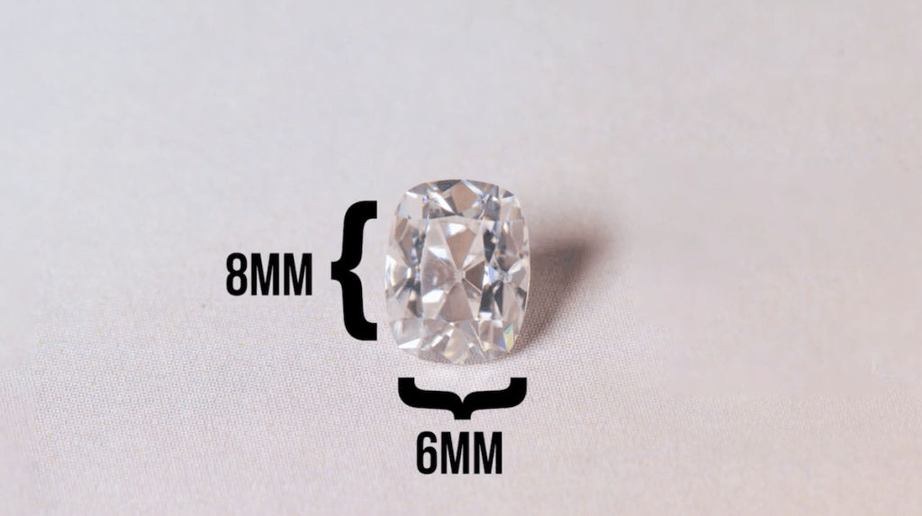 8x6 cushion cut moissanite