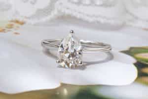 Pear moissanite engagement ring toronto