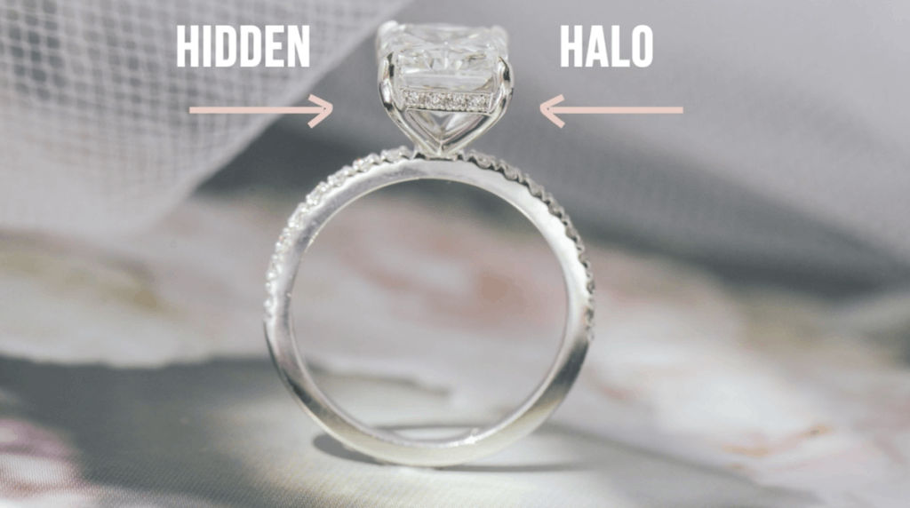 engagement ring with hidden halo