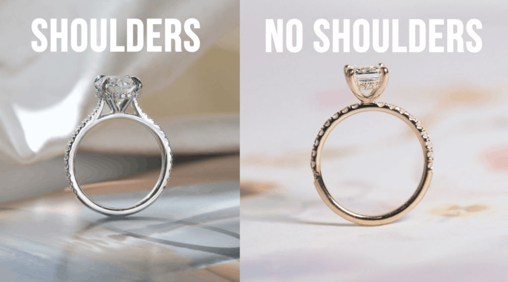 shoulders vs no shoulders hidden halo engagement rings