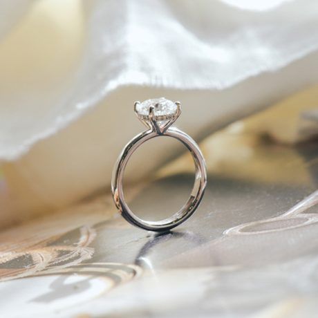 Classic Round Engagement Ring With Halo Setting-profile