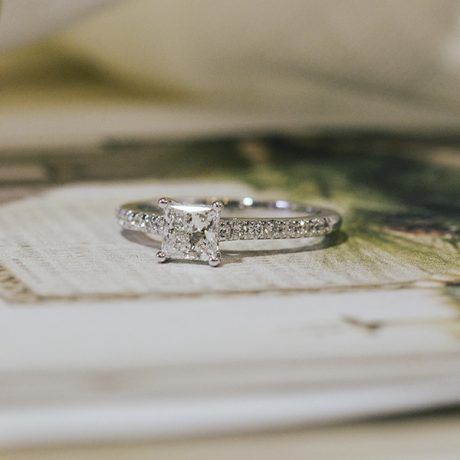 Princess Pavé Engagement Ring -top