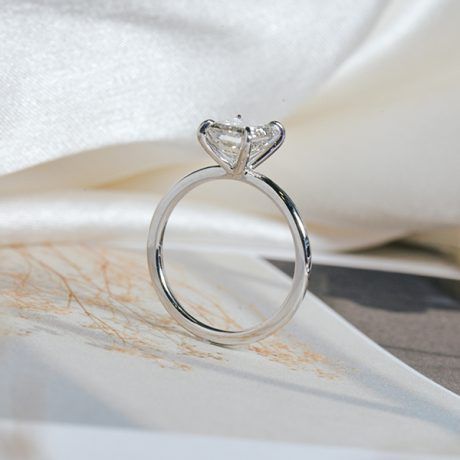 Emerald-Cut Solitaire Engagement Ring-profile