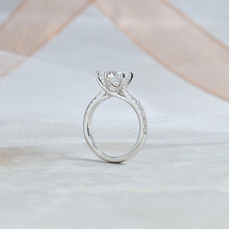 Trellis Style Classic Round 6-Prong Engagement Ring-profile