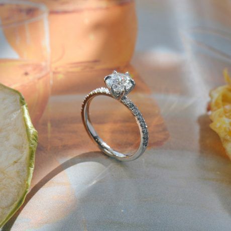 Fine Tip Round Engagement Ring-profile