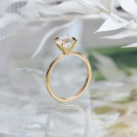 Round 4-Prong Solitaire Engagement Ring-profile