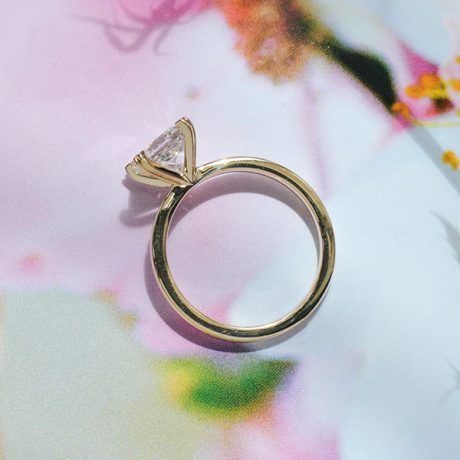 Princess Solitaire Engagement Ring With Double Prongs-profile