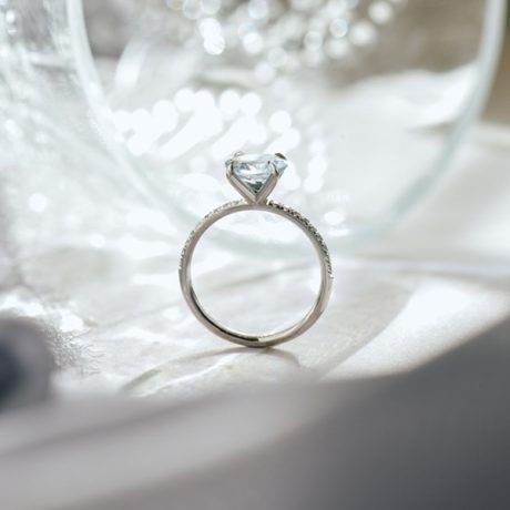 Aquamarine Round Engagement Ring-profile